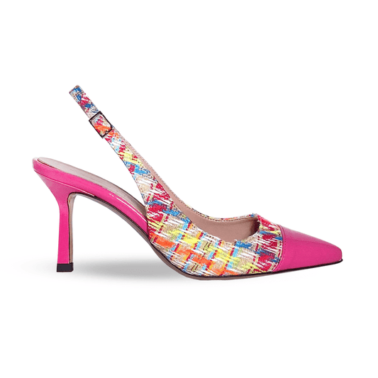 Identità Décolleté Slingback MYLA TESSUTO/VERNICE FUCSIA