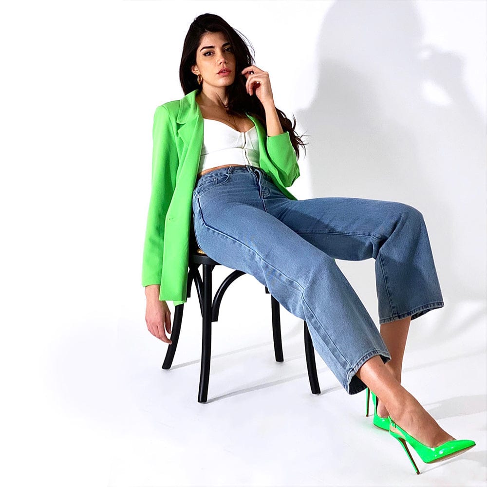 Identità Slingback EMILY VERNICE VERDE FLUO