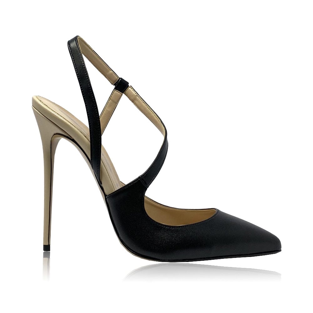 Identità Décolleté Slingback SANDY PELLE NERO/BEIGE