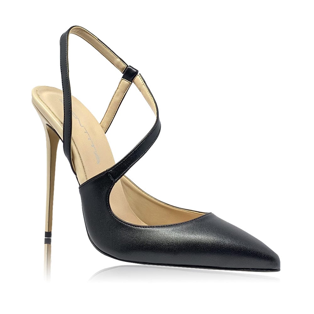 Identità Décolleté Slingback SANDY PELLE NERO/BEIGE