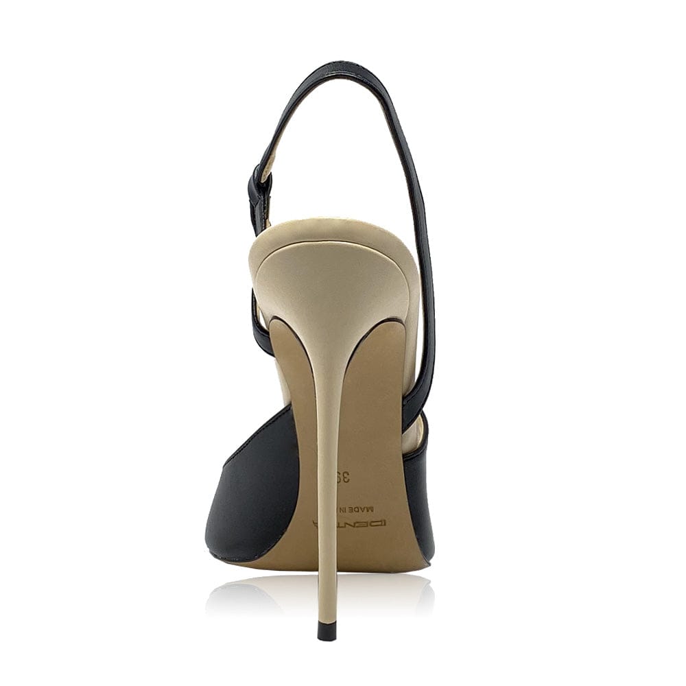 Identità Décolleté Slingback SANDY PELLE NERO/BEIGE