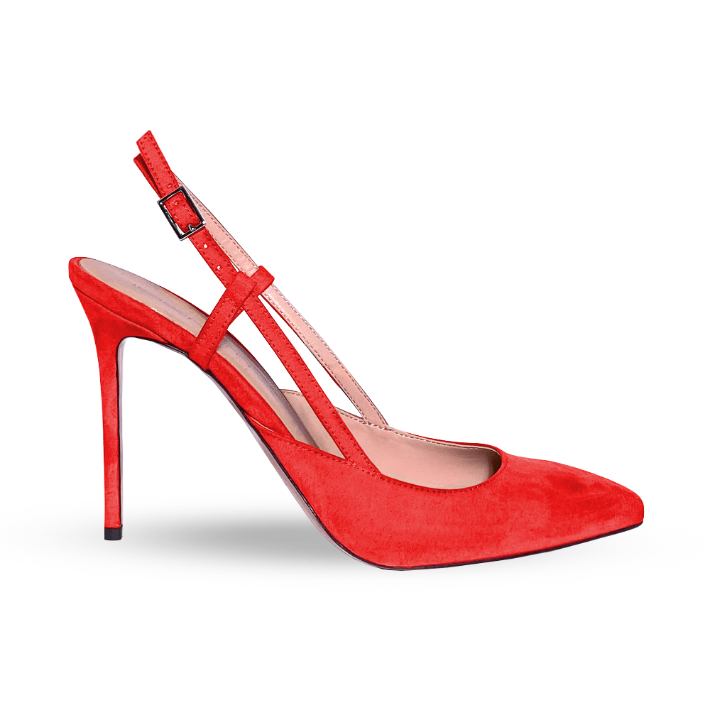 Identità Décolleté Slingback PERLA SCAMOSCIATO ROSSO